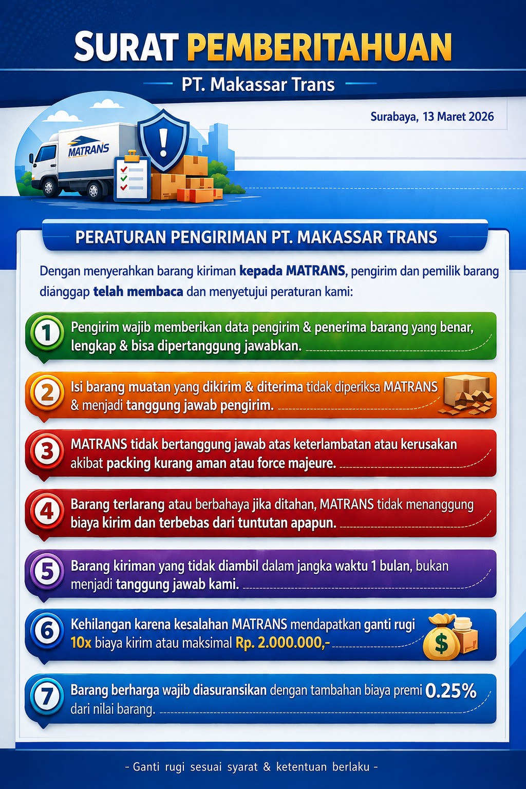 Peraturan PT Makassar Trans
